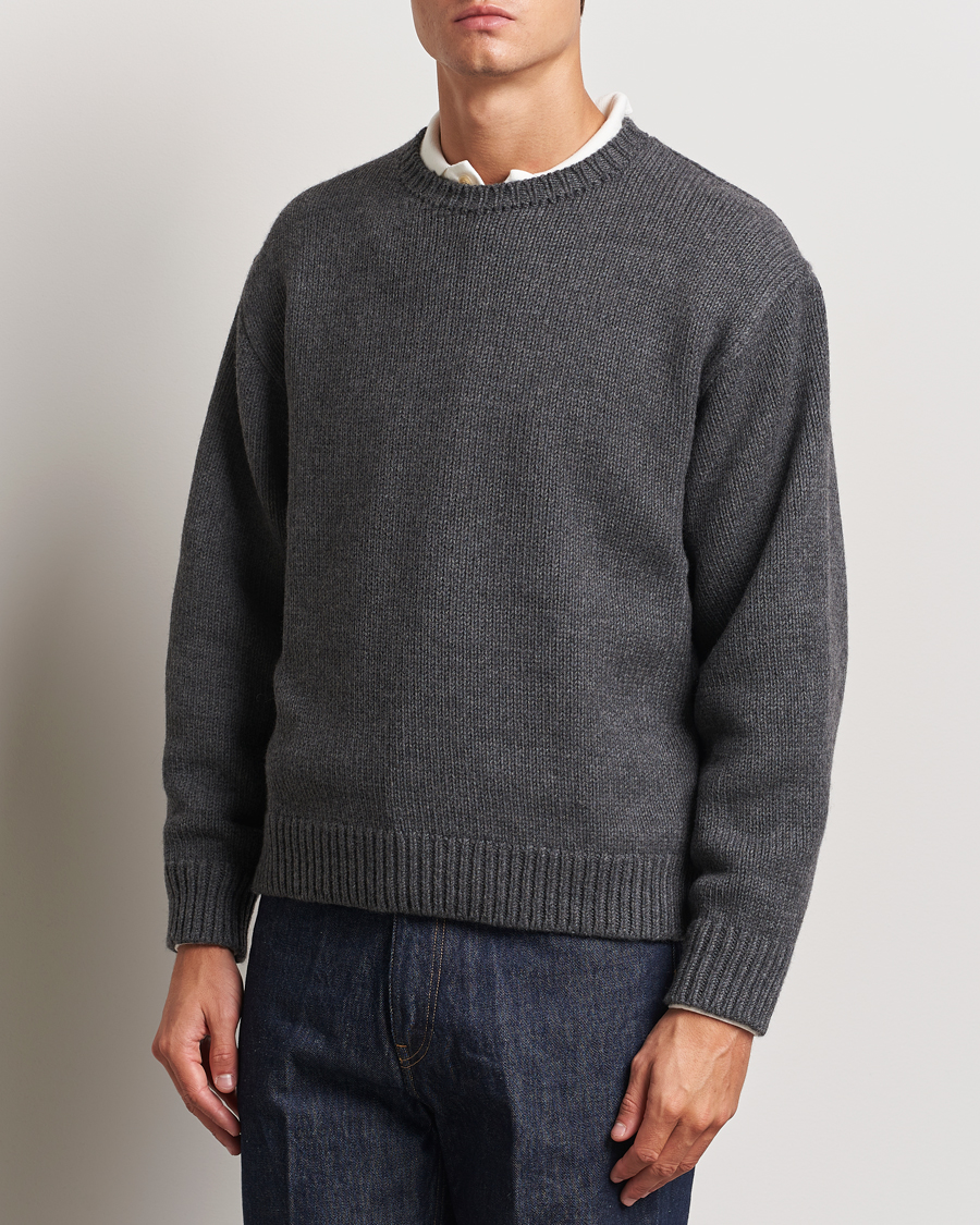 Hombres |  | Auralee | Soft Wool Cord Pullover Charcoal