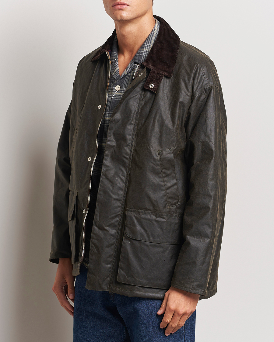 Hombres | Chaquetas minimalistas | Sunflower | Waxed Leisure Jacket Olive