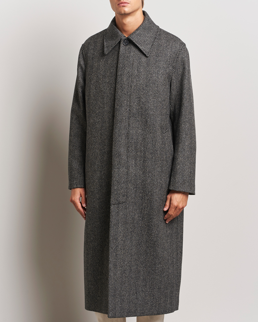 Hombres |  | Sunflower | Herringbone Wool Coat Antracite