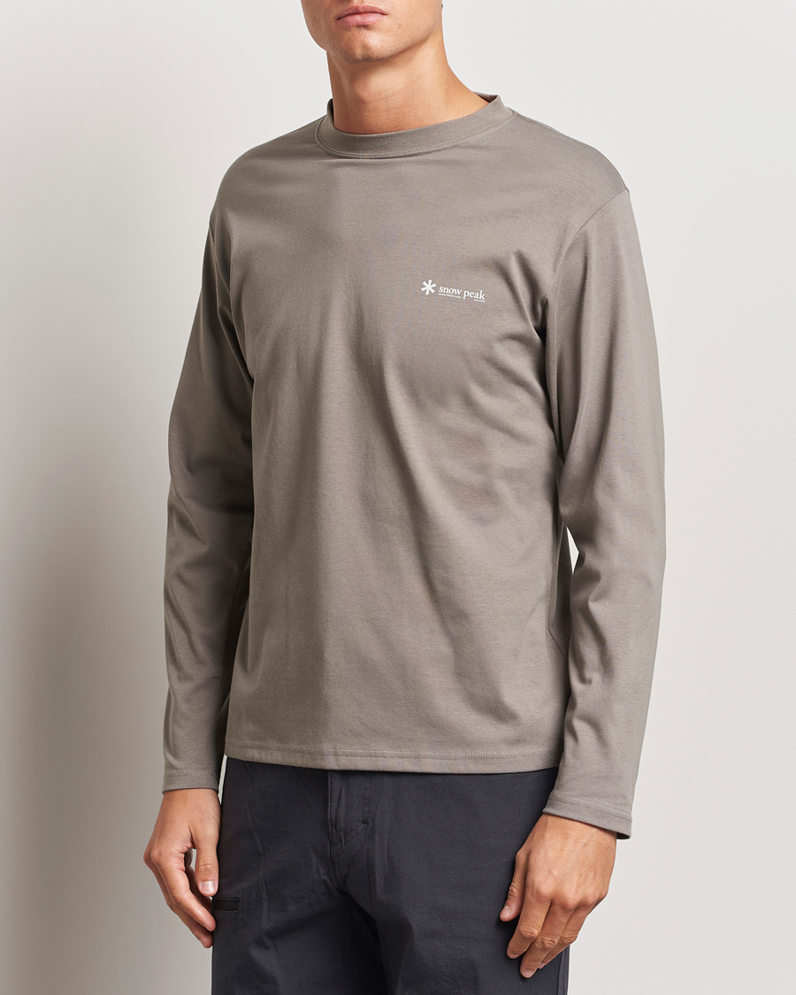 Hombres |  | Snow Peak | Onepoint Long Sleeve T-Shirt Greige