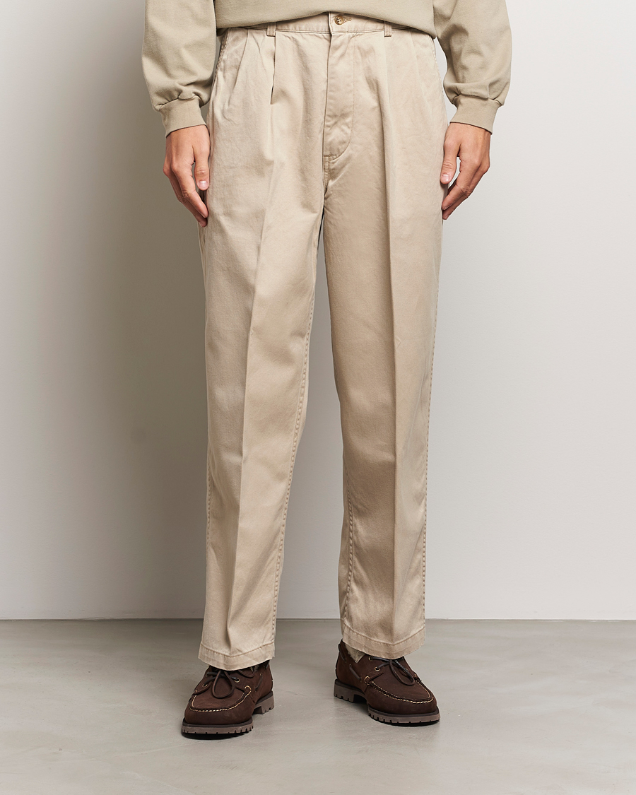 Hombres |  | orSlow | Two Tuck Wide Trousers Khaki