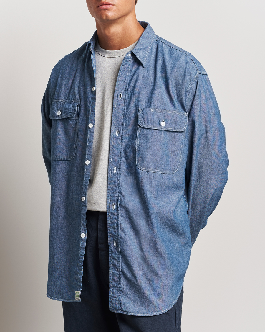 Hombres | orSlow | orSlow | Chambray Work Shirt Blue