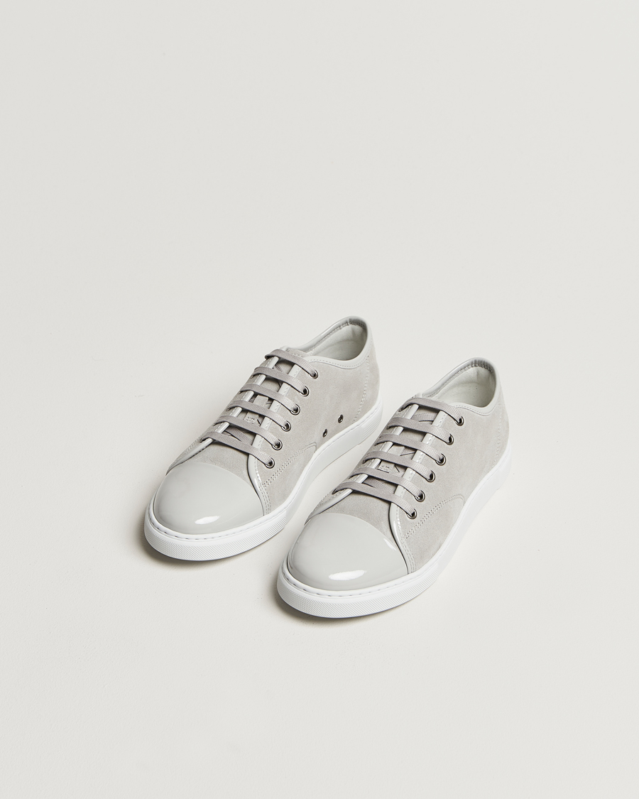 Hombres |  | Lanvin | Womens Patent Cap Toe Sneaker Powder Gray