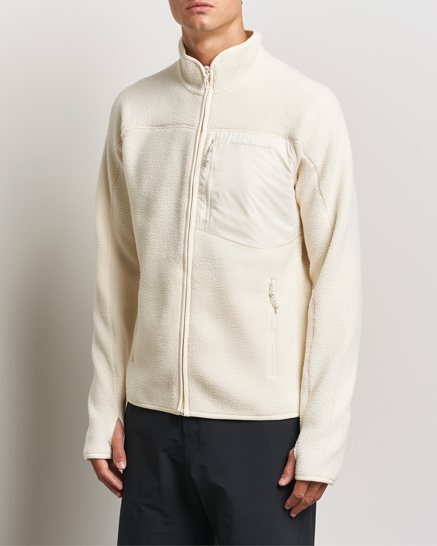 Hombres |  | Peak Performance | Pile Full Zip Vintage White