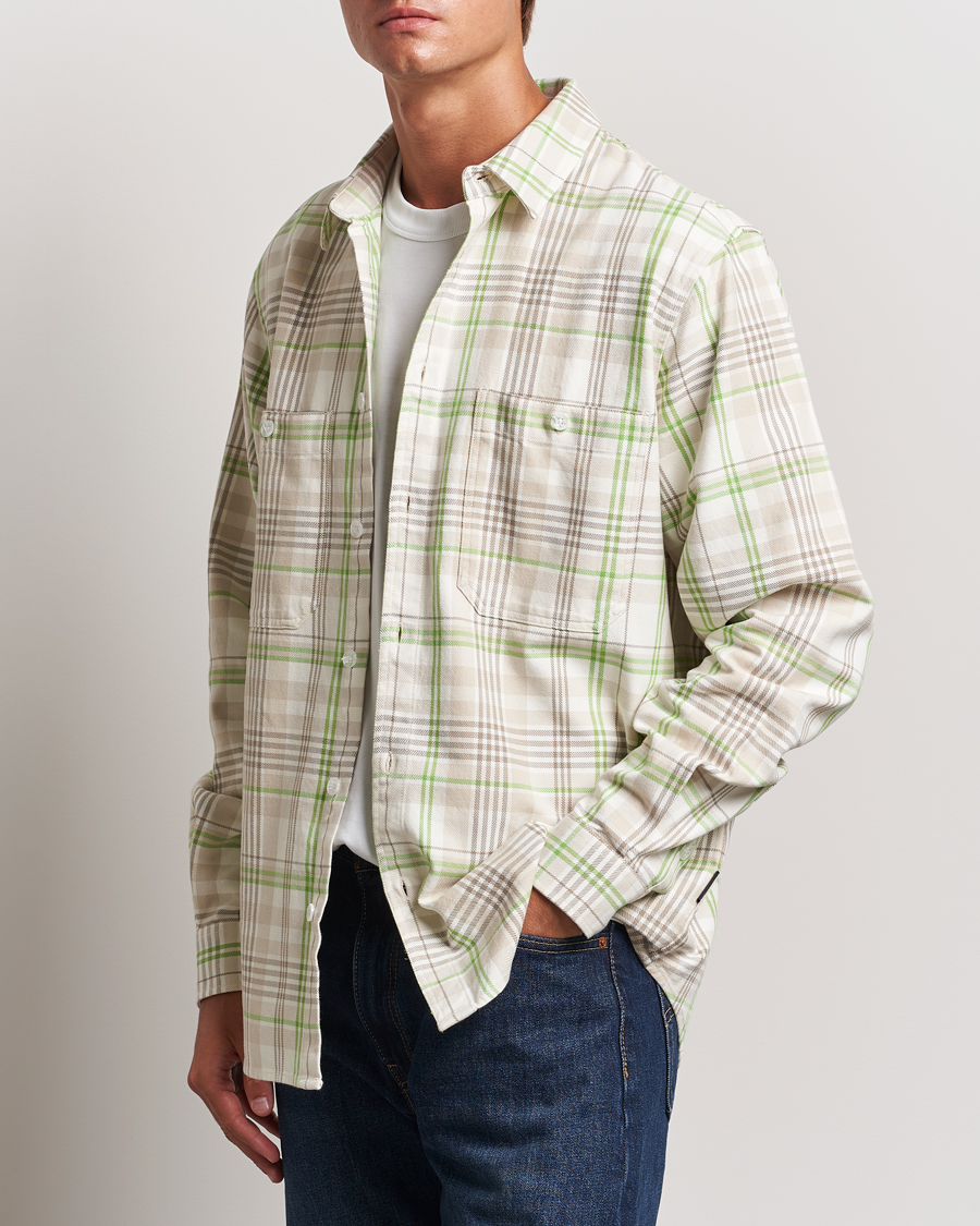 Hombres | Camisas | Peak Performance | Heavy Flannel Cotton Shirt Checked Beige