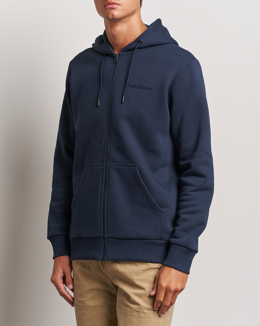 Hombres |  | Peak Performance | Original Logo Full Zip Hoodie Blue Shadow