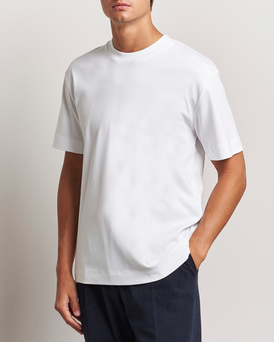 Hombres |  | Sunspel | Heavyweight Mock Neck T-Shirt White