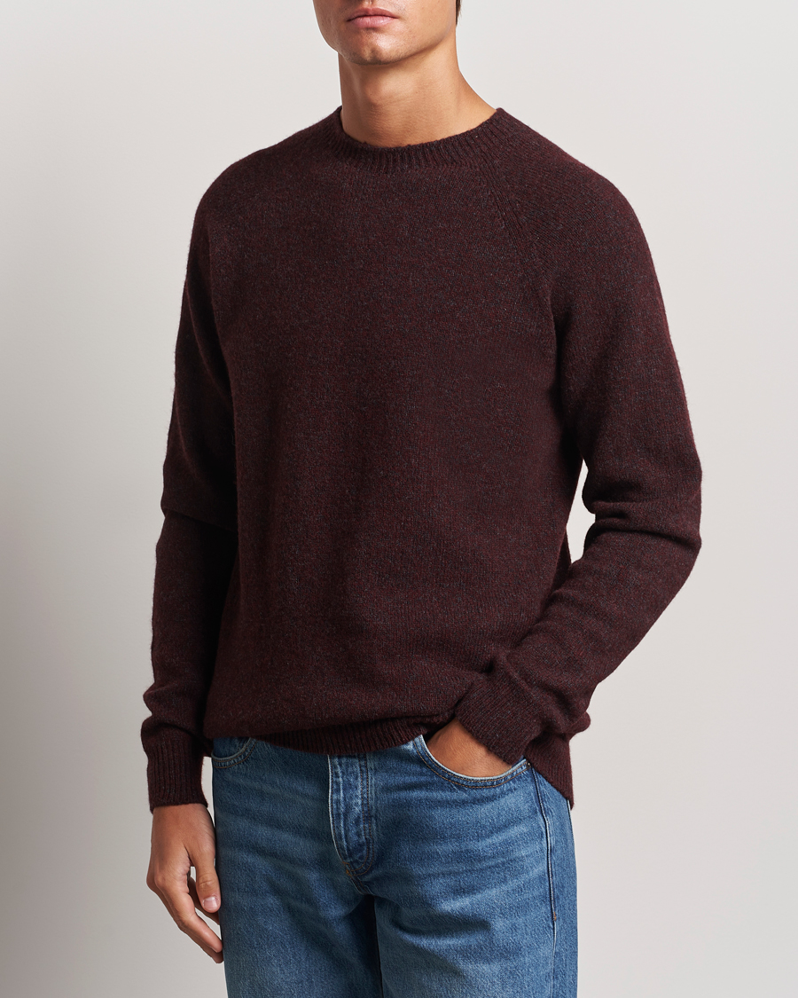 Hombres |  | Sunspel | Lambswool Crewneck Port Twist