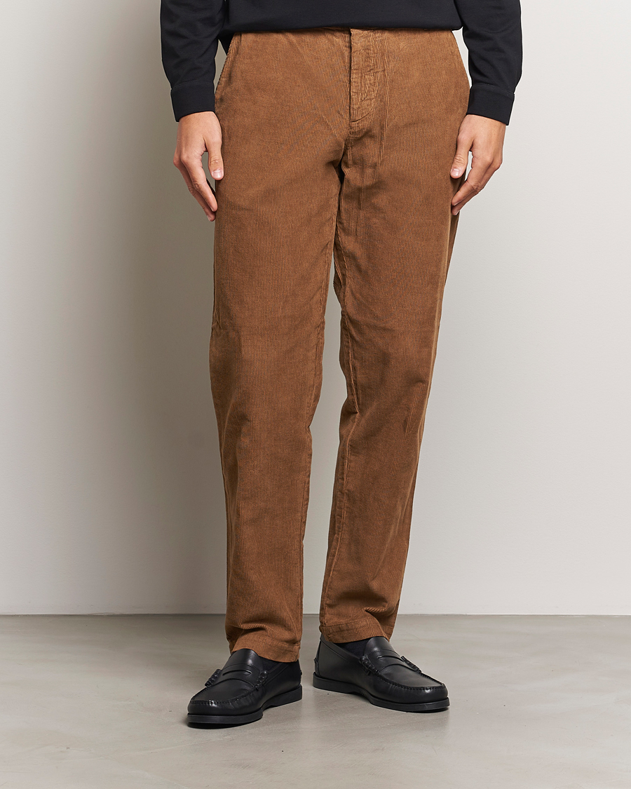 Hombres |  | Sunspel | Corduroy Chore Trousers Sandstone