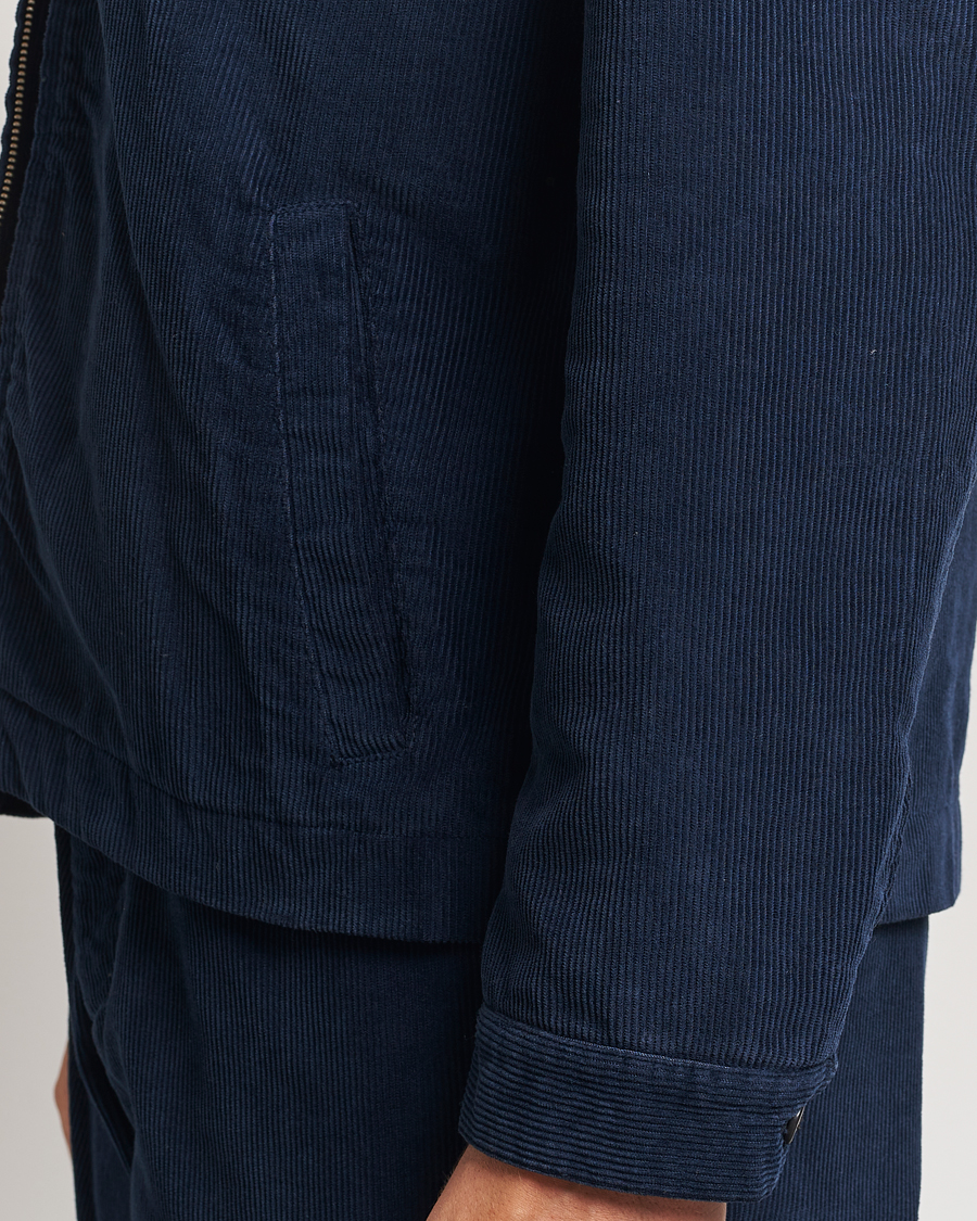 Hombres | Abrigos y chaquetas | Sunspel | Corduroy Harrington Jacket Navy