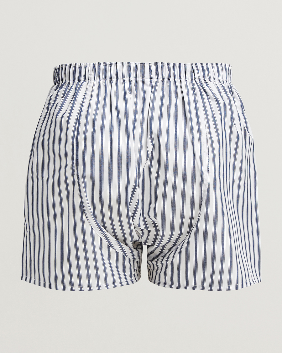 Hombres |  | Sunspel | Cotton Stripe Boxer Broken Bar Stripe