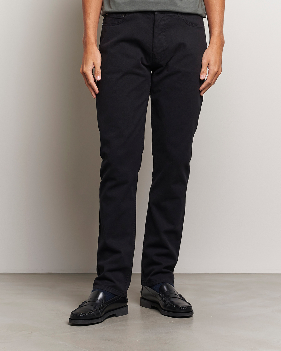 Hombres |  | Sunspel | Five Pocket Cotton Twill Trousers Black