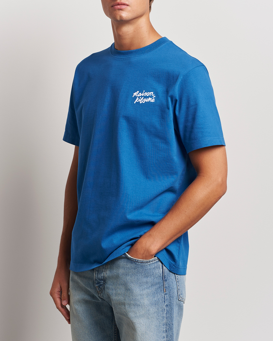 Hombres |  | Maison Kitsuné | Mini Handwriting T-shirt Celestial Blue