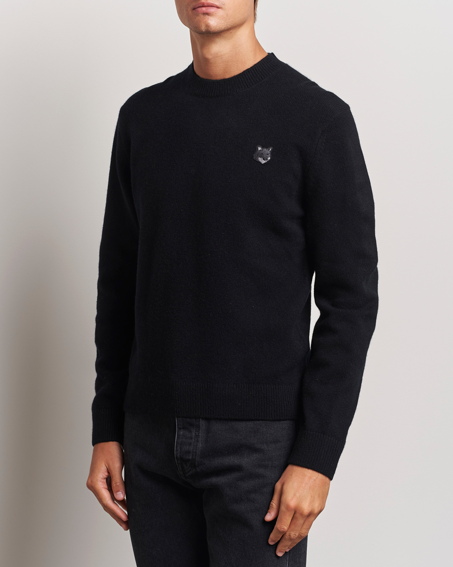 Hombres |  | Maison Kitsuné | Bold Fox Lambswool Crew Neck Black