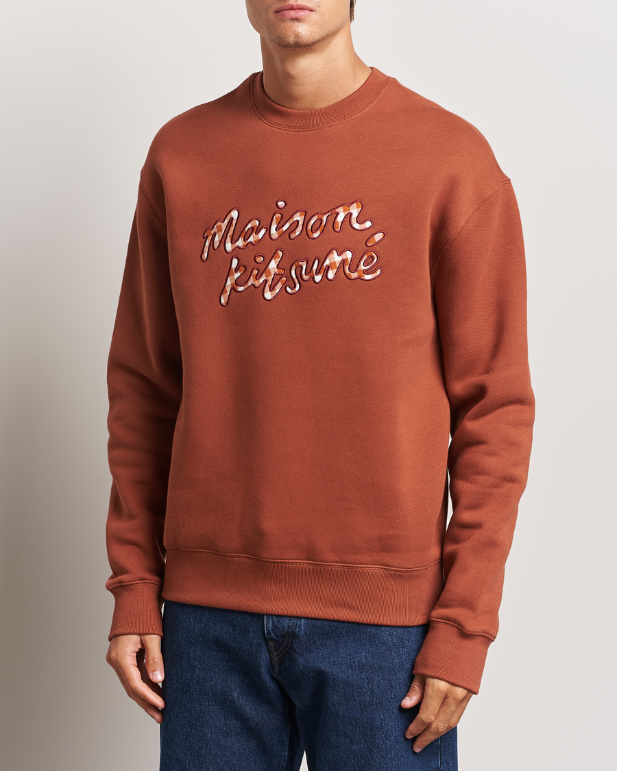 Hombres |  | Maison Kitsuné | Gingham Handwriting Sweatshirt Pecan