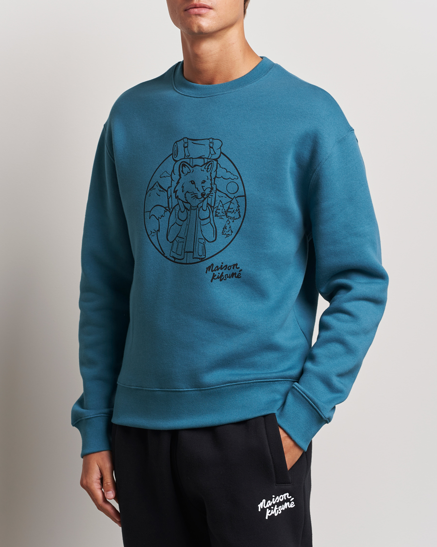 Hombres |  | Maison Kitsuné | Ramblin Fox Sweatshirt Lake Blue