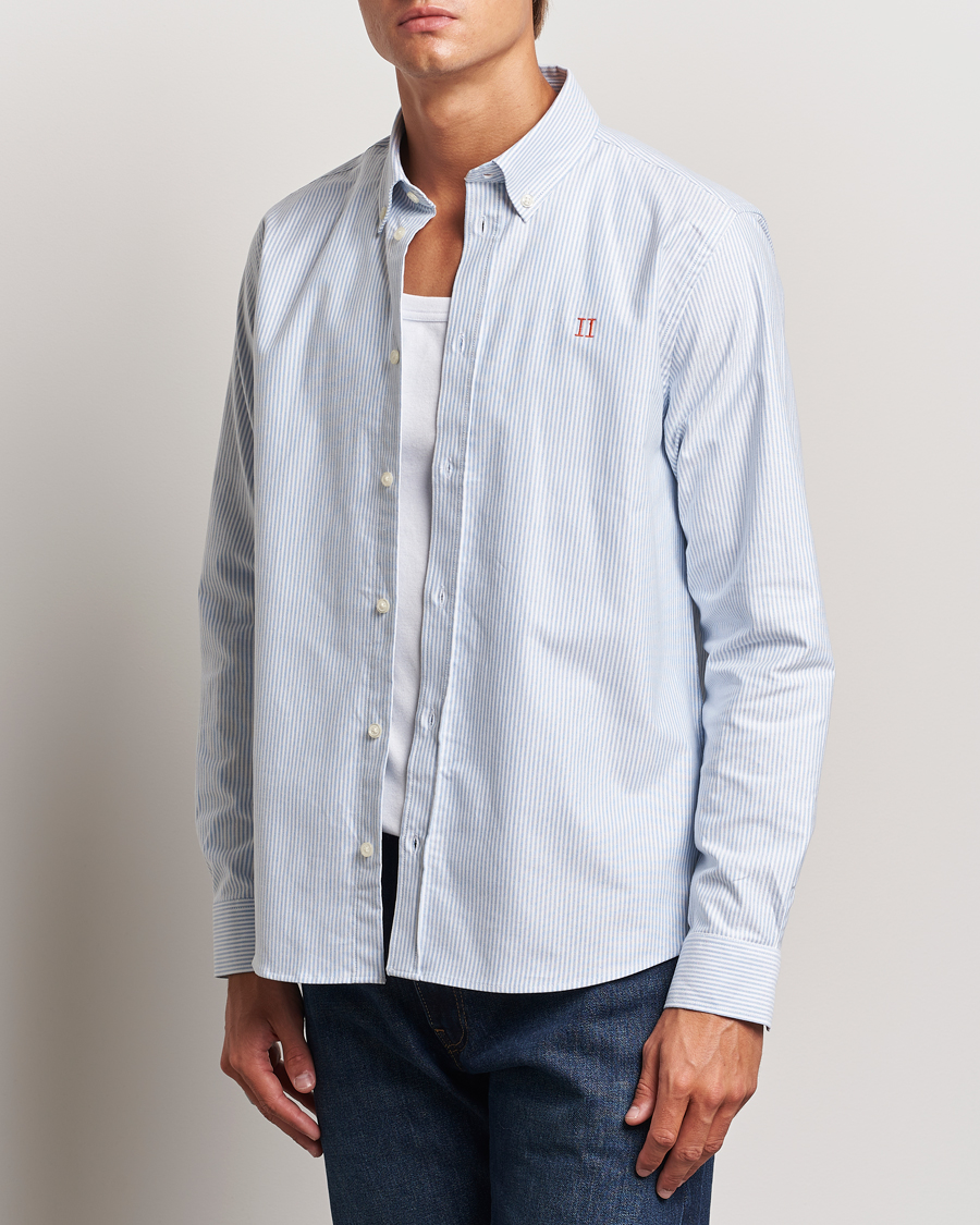 Hombres |  | LES DEUX | Konrad Contrast Oxford Shirt Light Blue/White