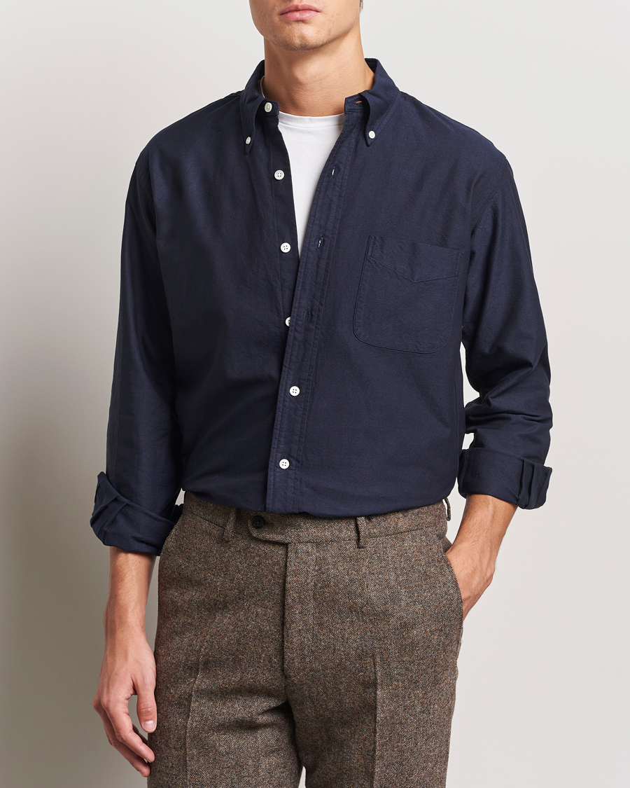 Hombres |  | Kamakura Shirts | Vintage Ivy Oxford Button Down Shirt Navy