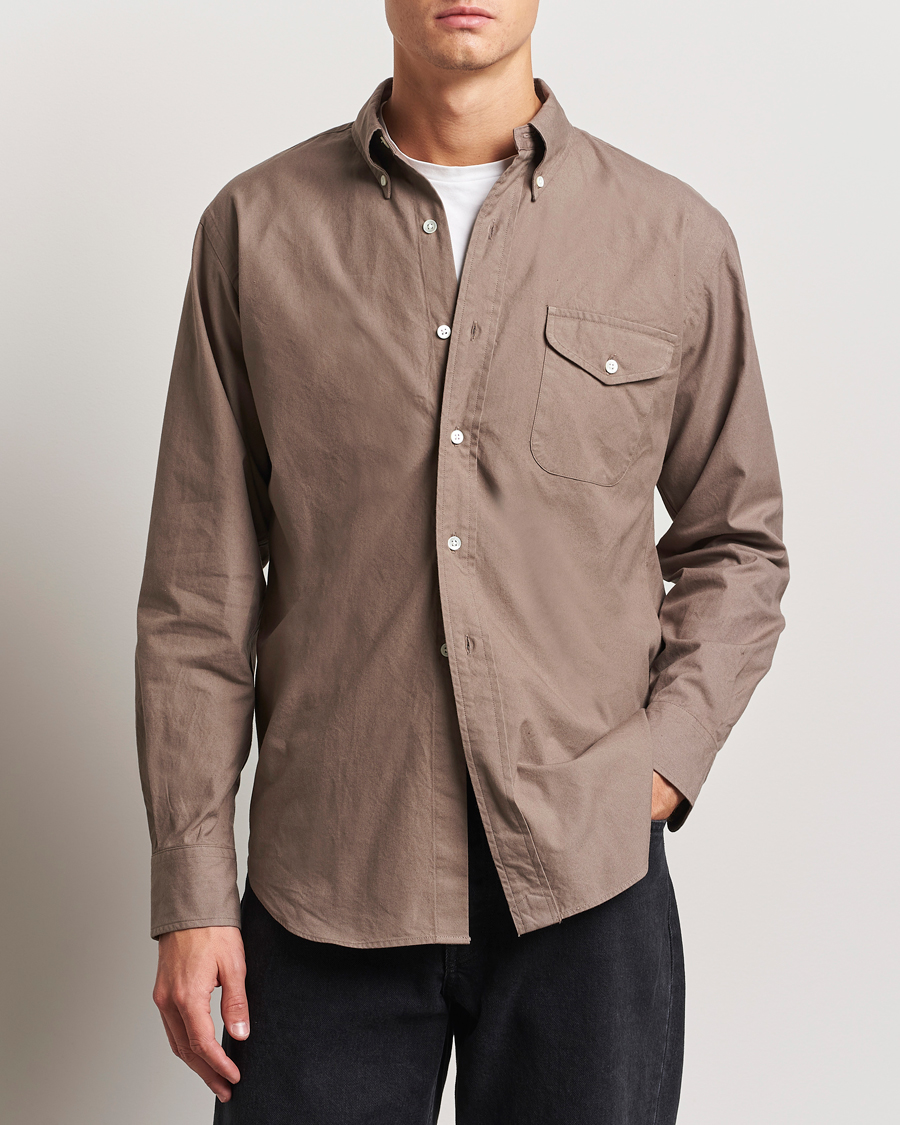 Hombres |  | Kamakura Shirts | Vintage Ivy Flap Pocket Shirt Khaki