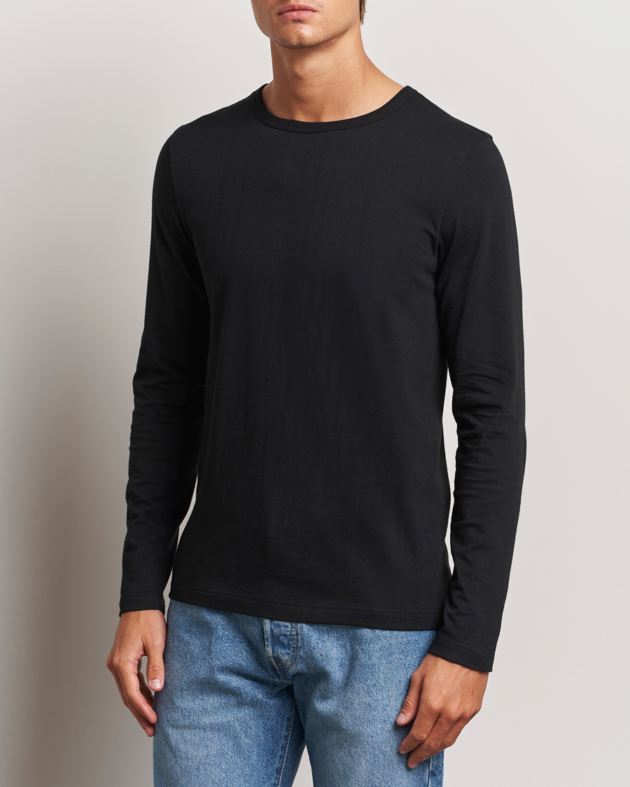 Hombres |  | Merz b. Schwanen | 1950s Classic Loopwheeled Longsleeve T-Shirt Black