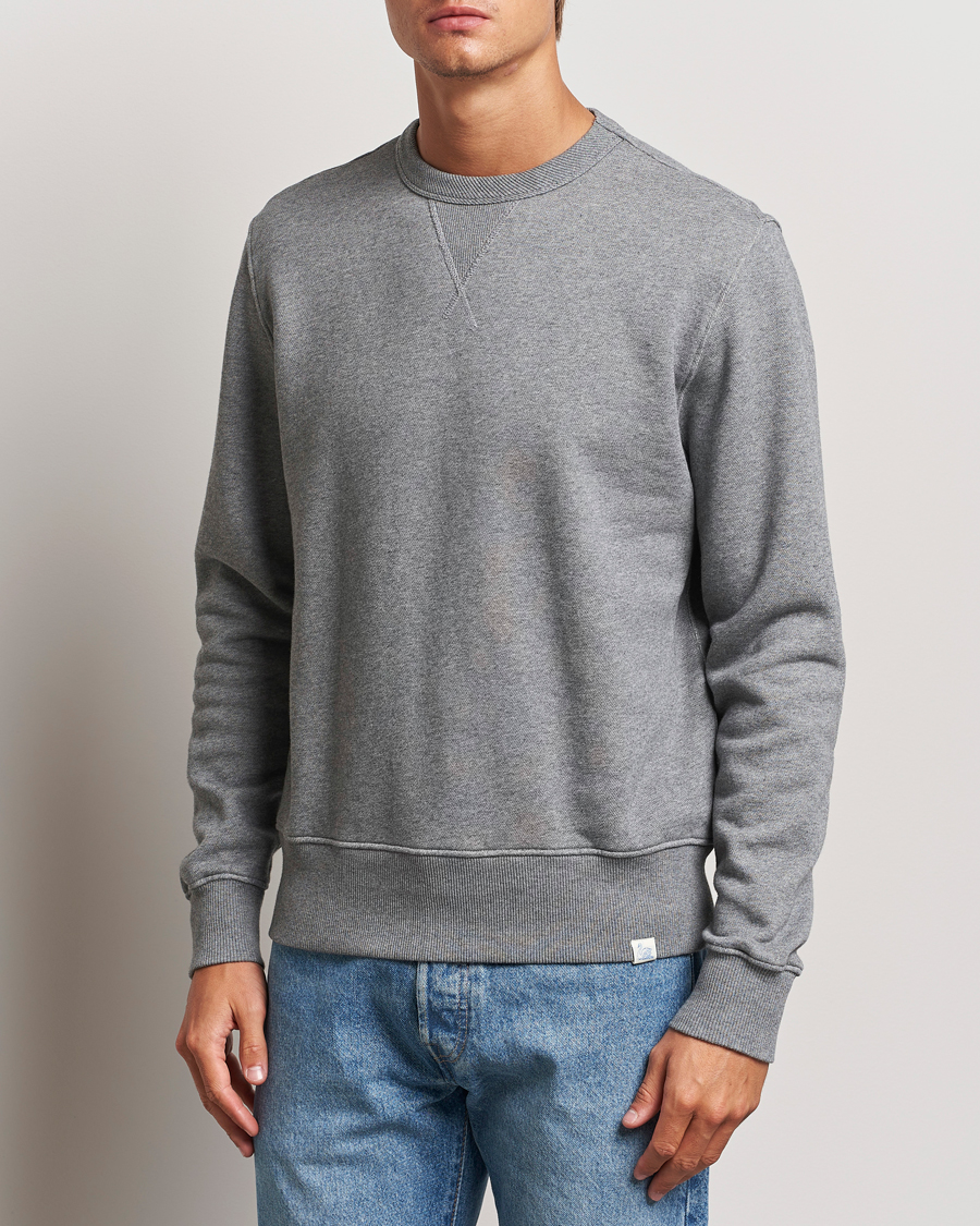 Hombres |  | Merz b. Schwanen | Vintage Fleece Crew Neck Sweatshirt Grey Melange