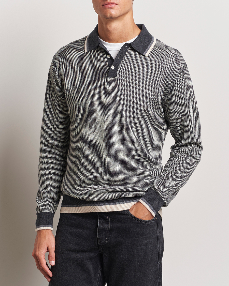 Hombres |  | BEAMS PLUS | Collar Line Knitted Polo Charcoal