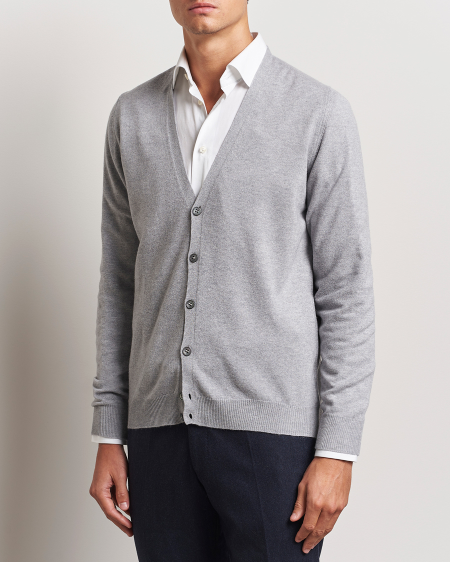 Hombres |  | Gran Sasso | Wool/Cashmere Cardigan Light Grey