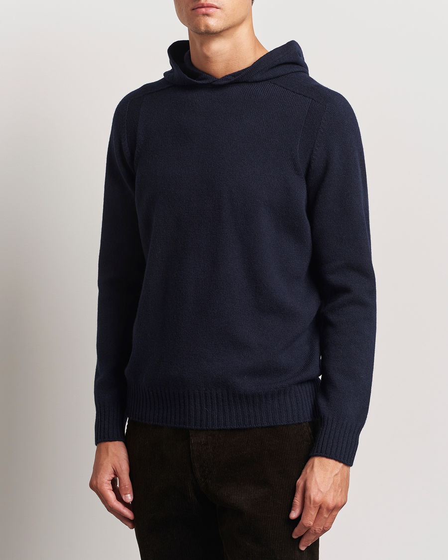 Hombres |  | Gran Sasso | Wool Hoodie Navy