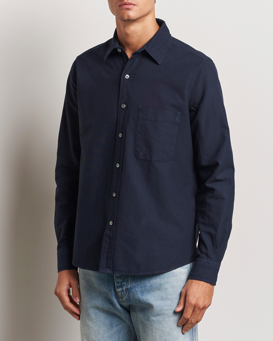 Hombres | The Classics of Tomorrow | A Day\'s March | Mason Dyed Oxford Shirt Navy