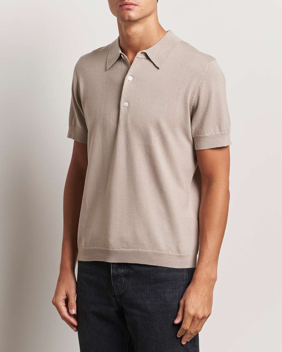 Hombres | Ropa | A Day\'s March | Rosehall Short Sleeve Merino Polo Dove