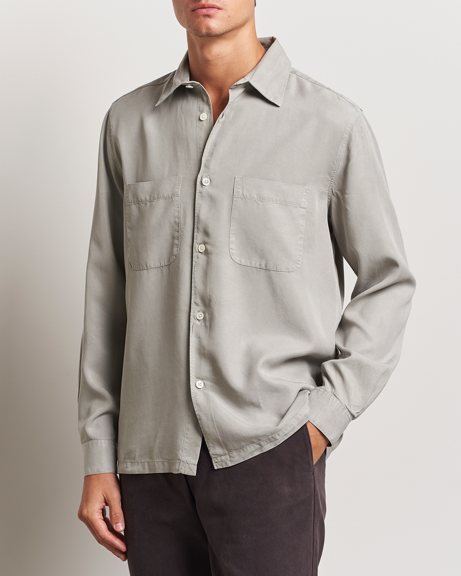 Hombres | Departamentos | A Day\'s March | Balain Lyocell Shirt Rock Grey