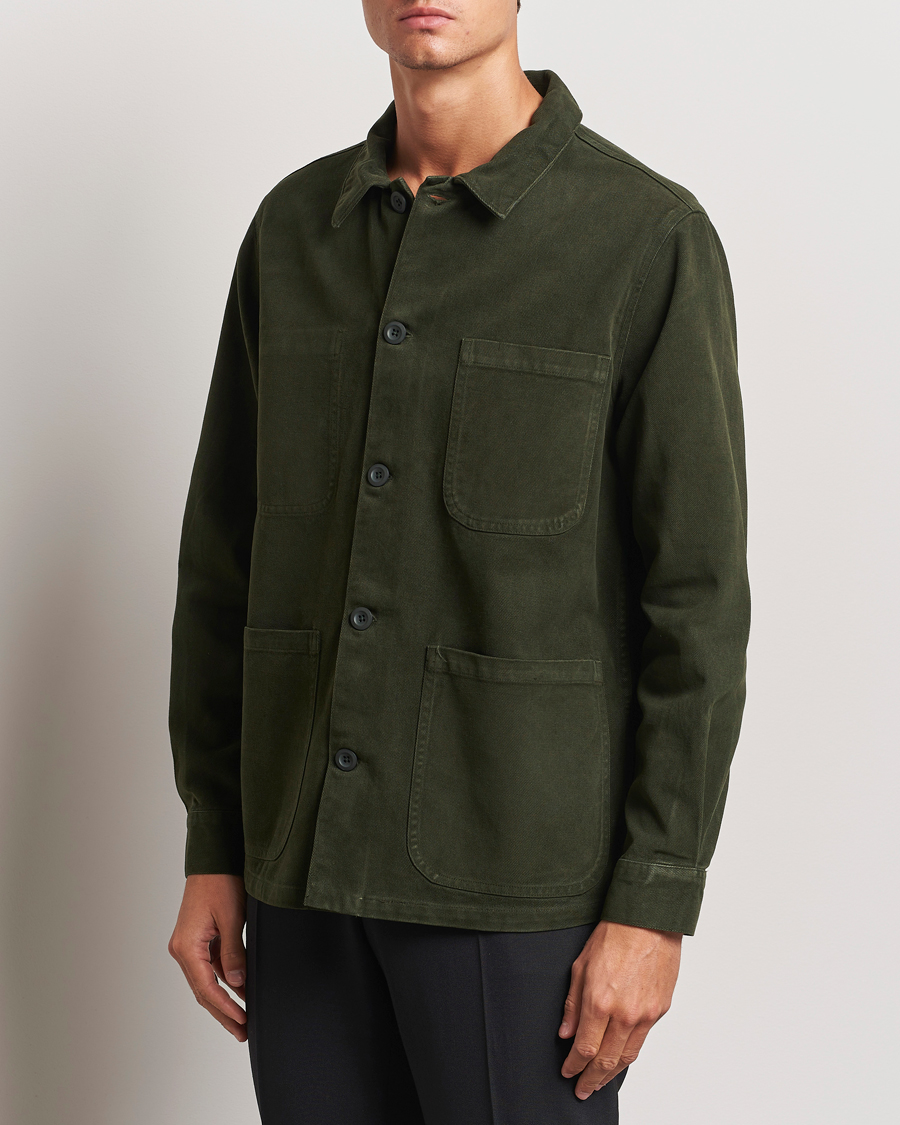 Hombres | Departamentos | A Day\'s March | Algot Cotton Lyocell Overshirt Deep Green