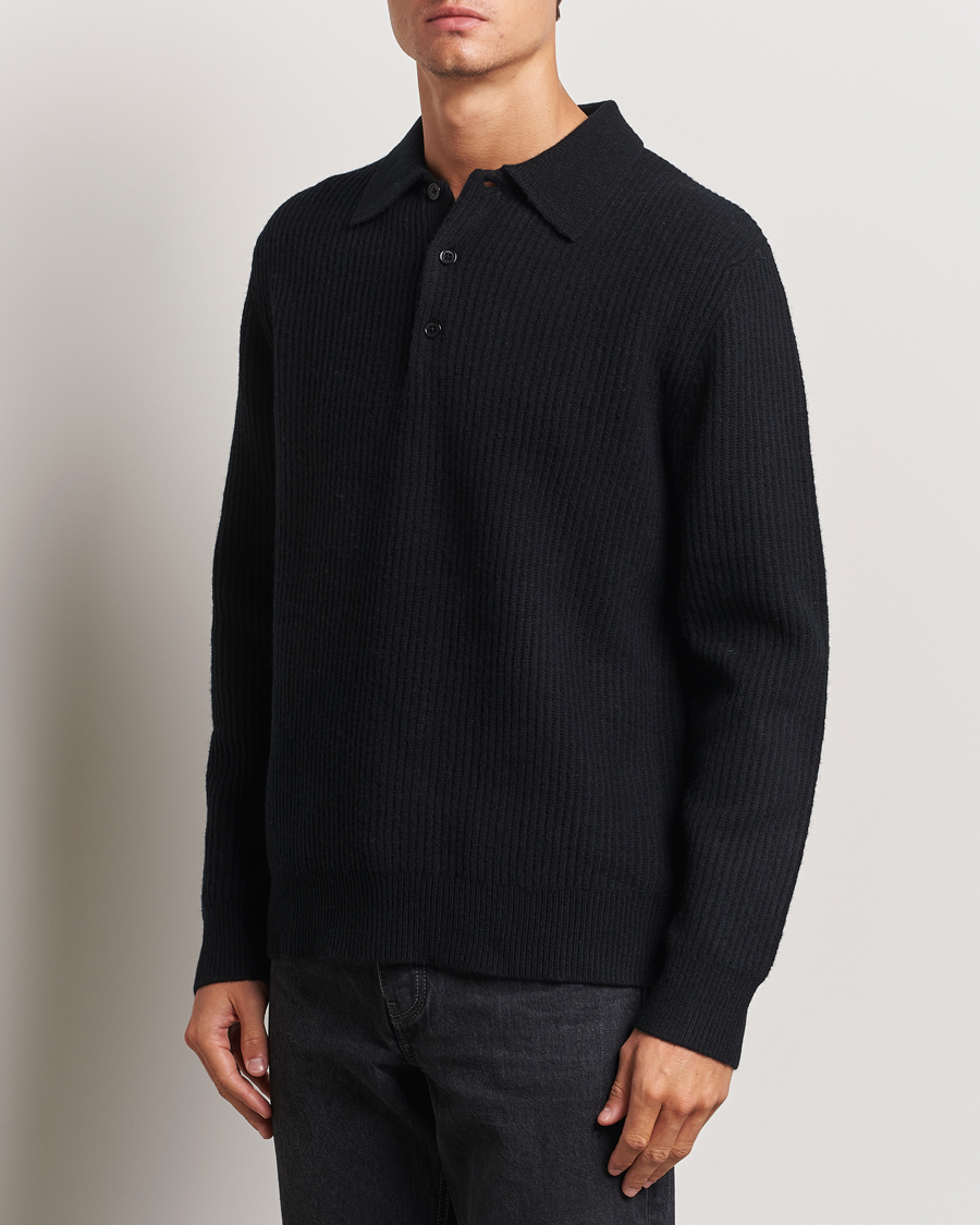 Hombres | Ropa | A Day\'s March | Dover Lambswool Polo Black