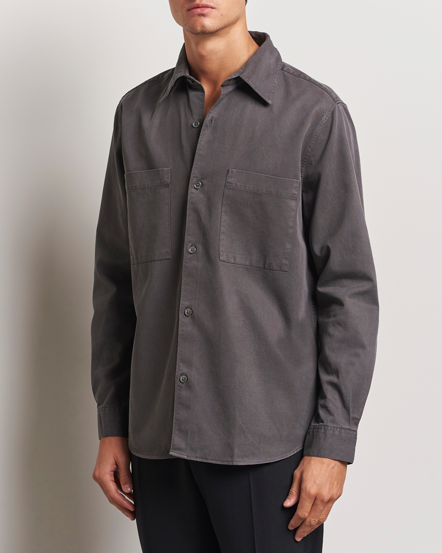 Hombres |  | A Day\'s March | Farleigh Lyocell Shirt Dark Grey