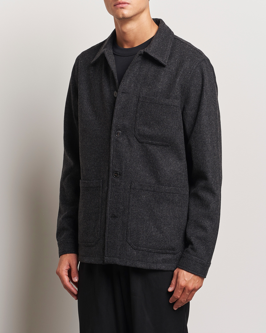 Hombres | Ropa | A Day\'s March | Original Wool Overshirt Charcoal