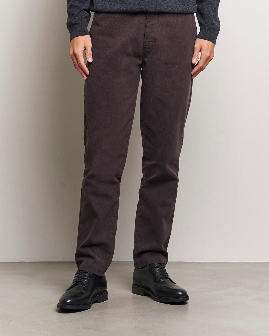 Hombres | Ropa | A Day\'s March | Miller Cotton Lyocell Trousers Chocolate