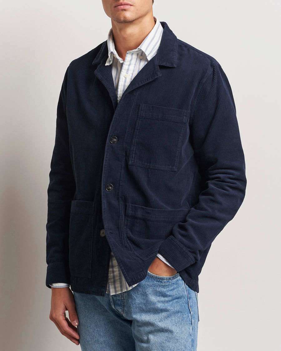 Hombres | Ropa | A Day\'s March | Banagher Corduroy Overshirt Navy