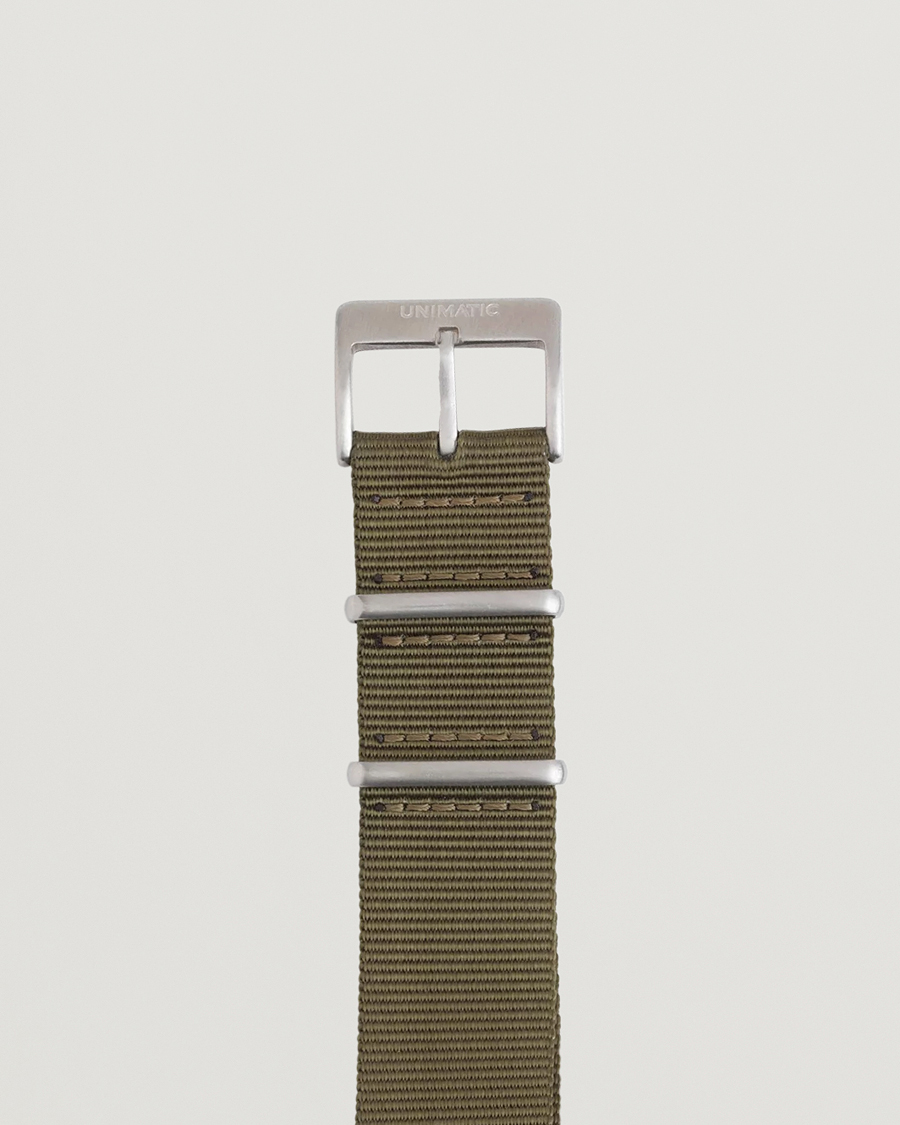 Hombres |  | UNIMATIC | Nylon Nato Steel 22mm Strap Olive