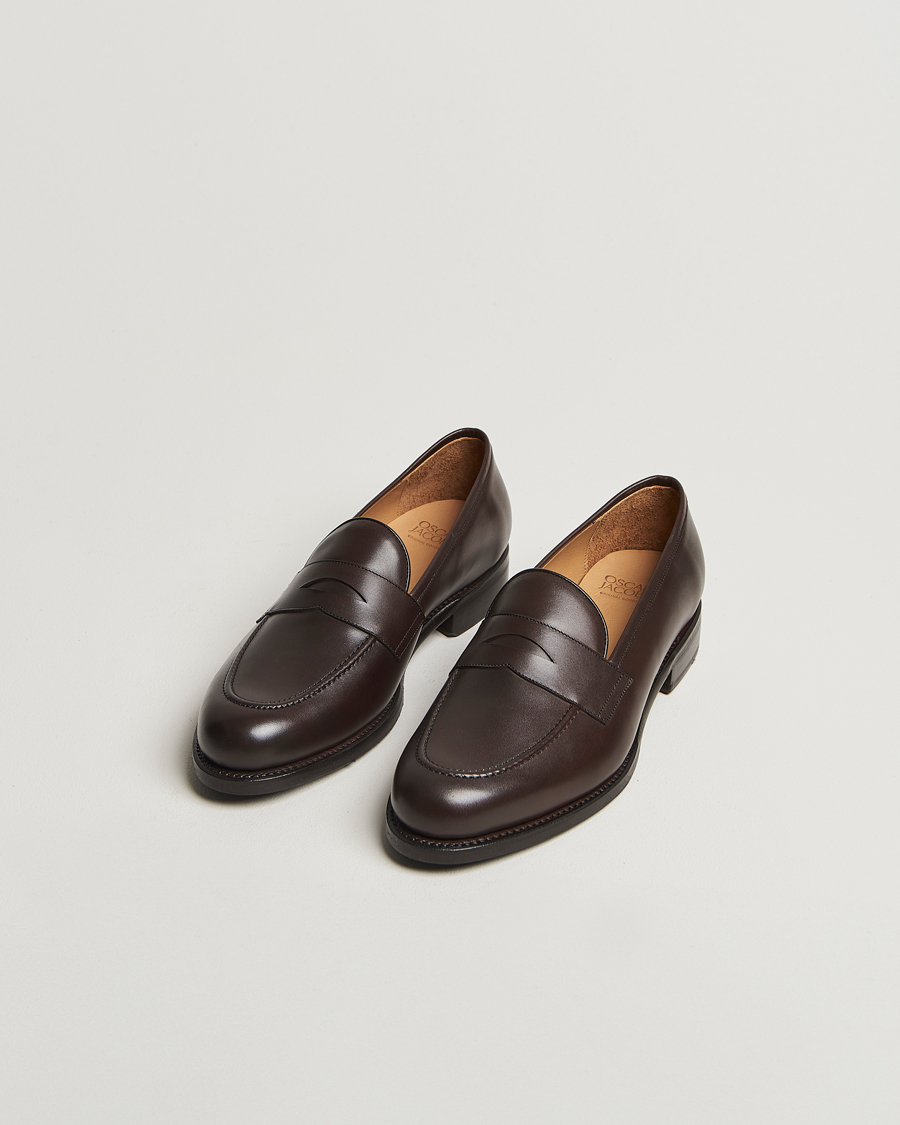 Hombres |  | Oscar Jacobson | Penny Loafers Dark Mud Brown