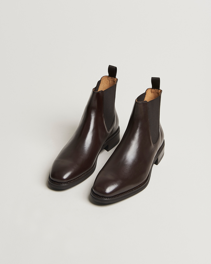 Hombres |  | Oscar Jacobson | Chelsea Boots Dark Mud Brown