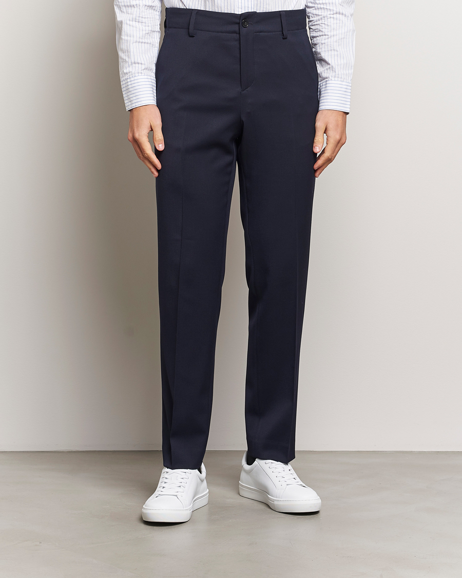 Hombres |  | Filippa K | Tailored Drawstring Trousers Navy