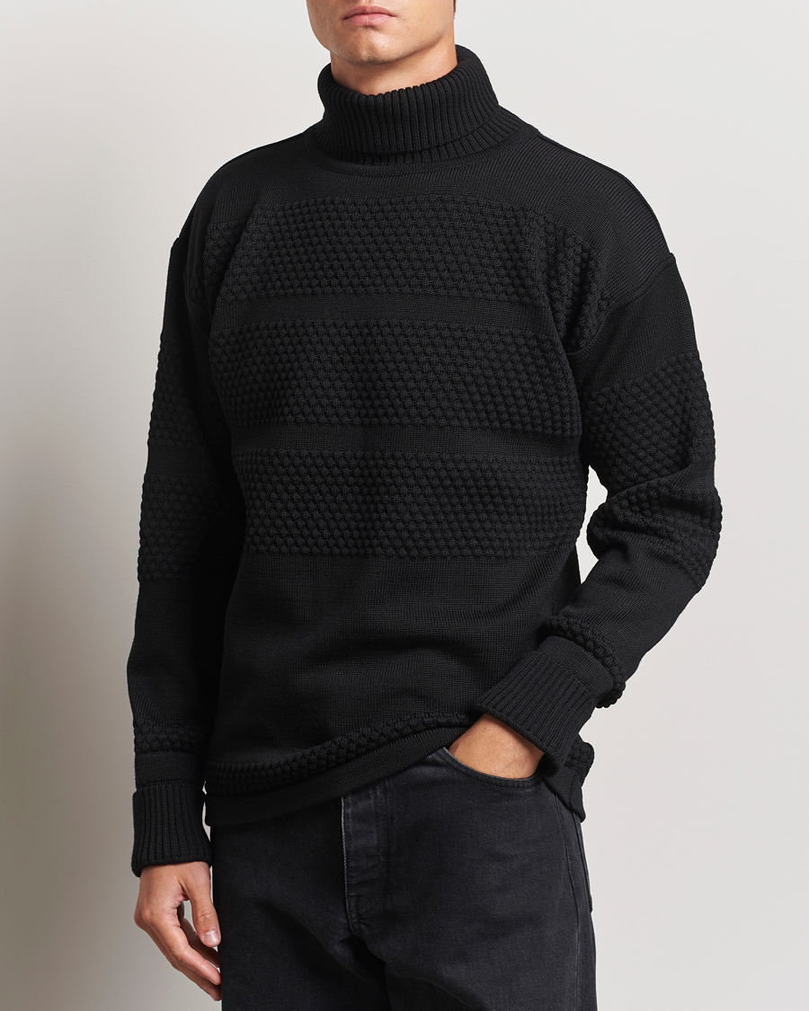 Hombres |  | S.N.S. Herning | Fisherman Wool Rollneck Sweater Black