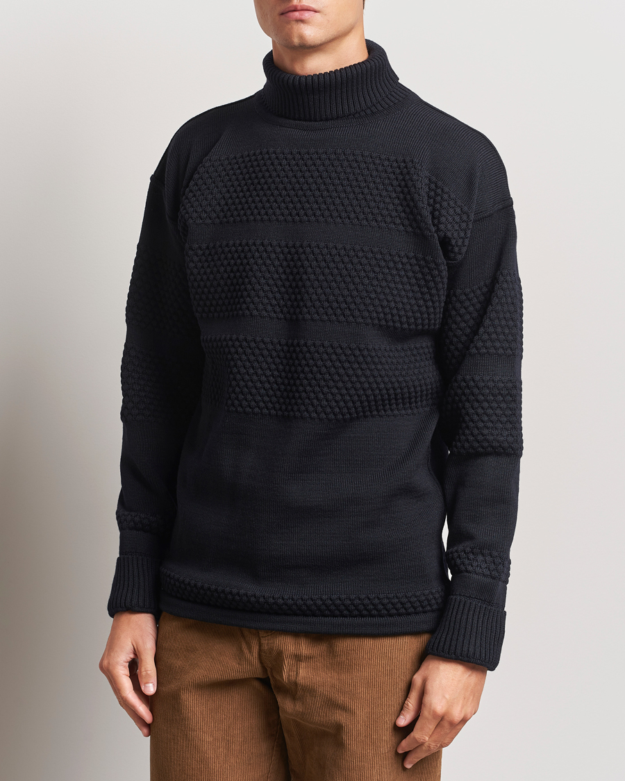 Hombres |  | S.N.S. Herning | Fisherman Wool Rollneck Sweater Navy Blue