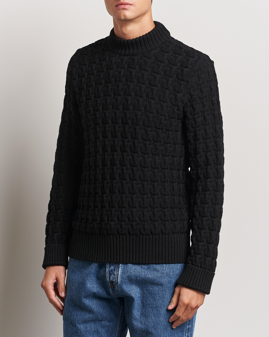 Hombres |  | S.N.S. Herning | Stark Wool Cable Knit Sweater Black