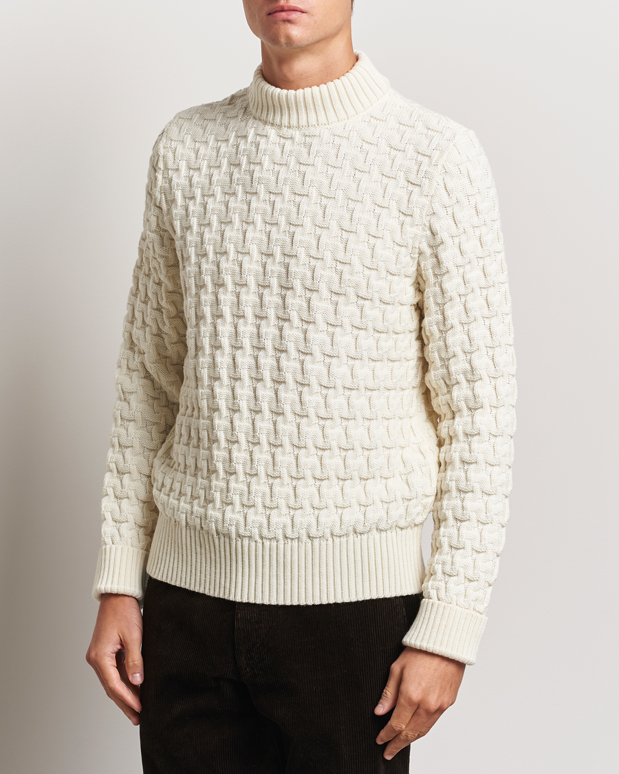 Hombres |  | S.N.S. Herning | Stark Wool Cable Knit Sweater Natural White