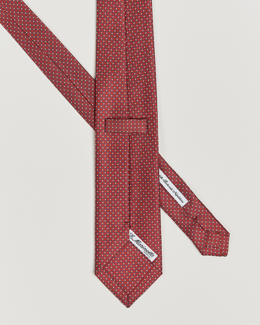 Hombres |  | E. Marinella | 3-Fold Printed Silk Tie Burgundy