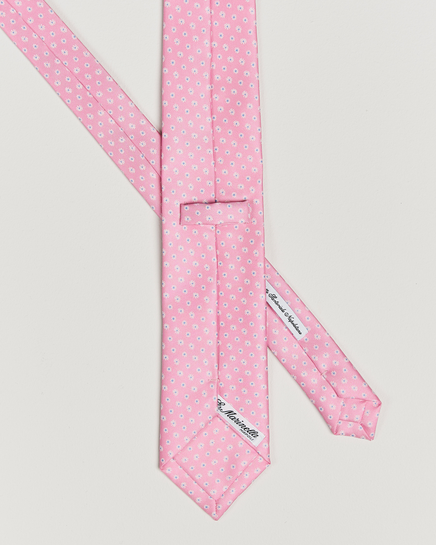 Hombres |  | E. Marinella | 3-Fold Printed Silk Tie Pink