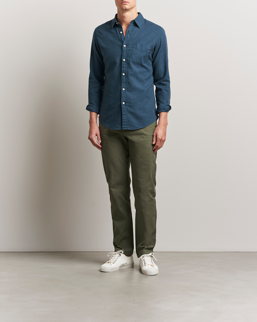 Hombres | Pantalones | Dockers | Crafted Khaki Slim Cotton/Linen Chino Teal Leaf