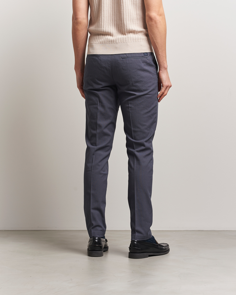 Hombres | Pantalones | BOSS BLACK | Kaito Structured Cotton Pants Dark Blue