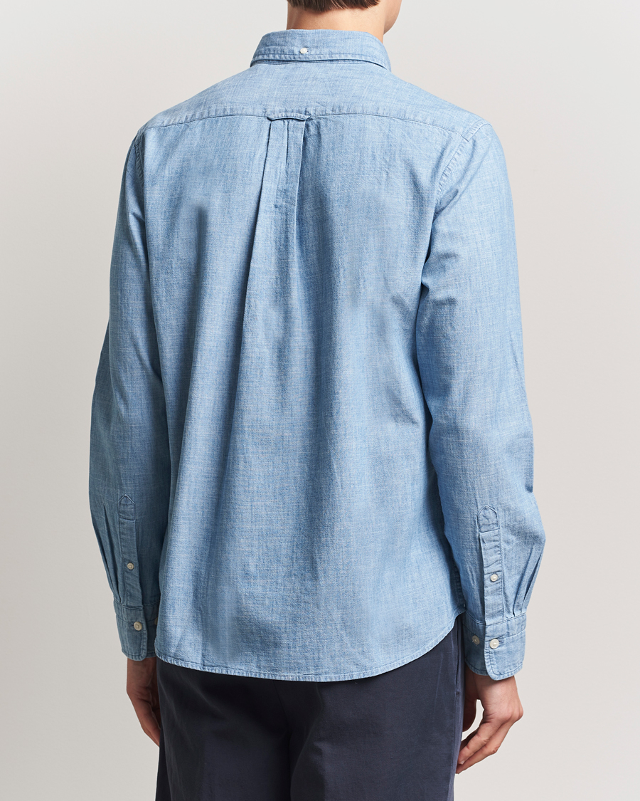 Hombres | Camisas | GANT | Regular Fit Chambray Shirt Light Blue